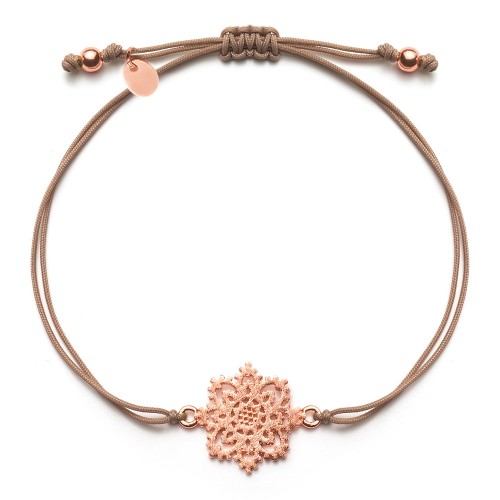 Stoffarmband Ornament Charm Blume