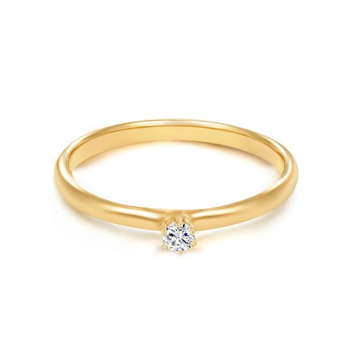 Pauline Gold - Verlobungsring mit Zirkonia (925 Sterlingsilber)