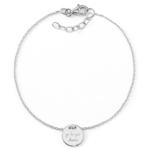 Armband "go for your dreams" mit Rückseitengravur | 925 Sterlingsilber