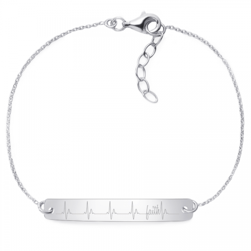 Armband Herzschlag "Faith" - 925 Sterlingsilber