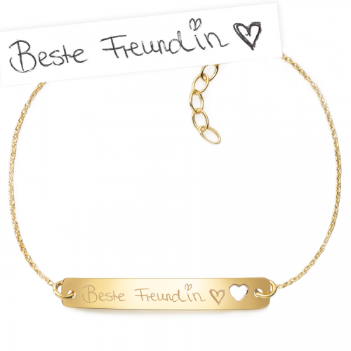 Gravurarmband mit Herz "Deine Handschrift" - 925 Sterlingsilber