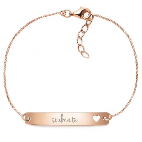 Armband mit Gravur "soulmate" - 925 Sterlingsilber | Rückseite individuell gravierbar