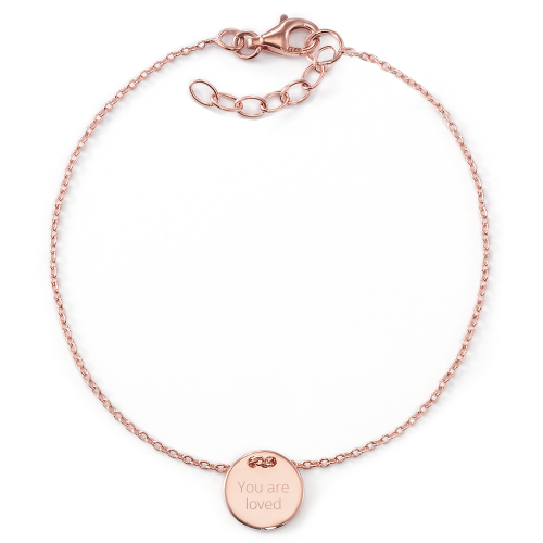 Armband "you are loved" mit Rückseitengravur | 925 Sterlingsilber