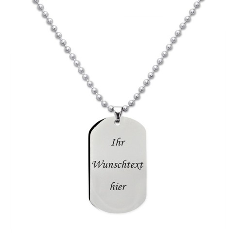 Gravierbare Dog-Tag Kugelkette - Edelstahl