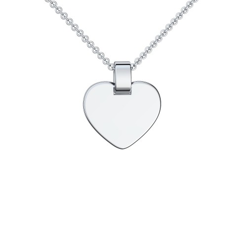 AMOONIC Herzkette "Lovely" Silber 925 Kette mit Herz-Gravurplatte - Anhänger mit Gravur - Muttertag, Valentinstag, Geburtstag & Oktoberfest