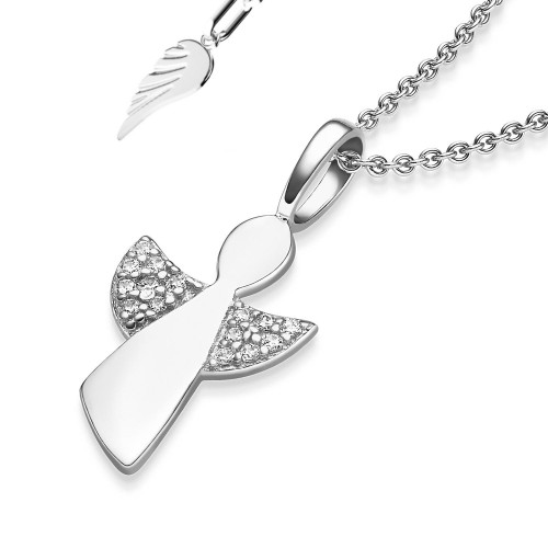 AMOONIC Engel Kette "Angel Love" Schutzengel - Talisman - Kinder-Schmuck (individuell anpassbare Halskettenlänge)