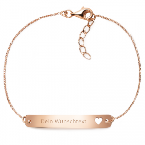 Muttertagsgeschenk - Armband mit Gravurplatte "Herz" - individuell gravierbar - 925 Sterlingsilber