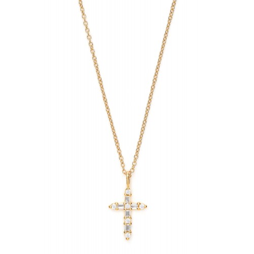 Halskette Kreuz mit Zirkonia - 925 Sterlingsilber