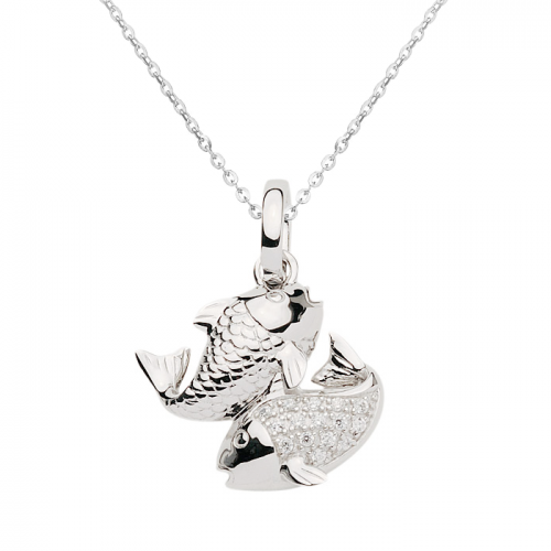 Sternzeichen-Kette Fische | 925 Sterlingsilber mit Zirkonia 