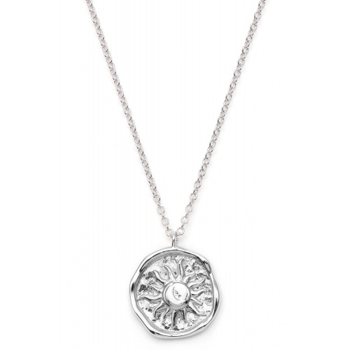 Gravierbare Münzkette Sonnengöttin - 925 Sterlingsilber