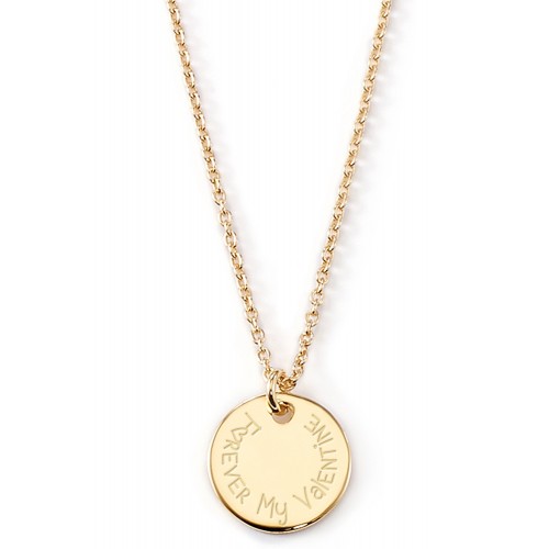 Gravierbare Halskette "Forever My Valentine" mit rundem Anhänger 