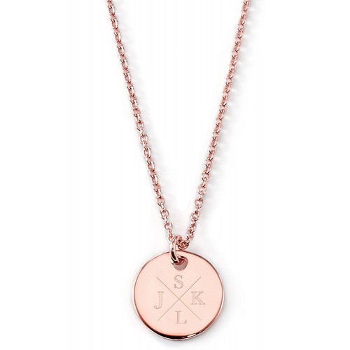Gravierbare Halskette Monogramm mit rundem Anhänger