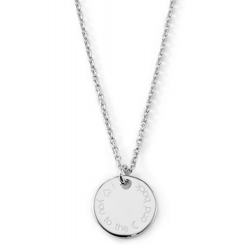 Gravierbare Halskette "To the moon and back" (rund) mit rundem Anhänger