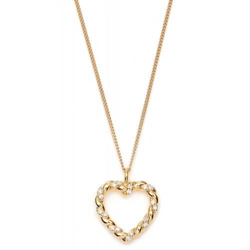 Twisted Heart mit Zirkonia - 925 Sterlingsilber