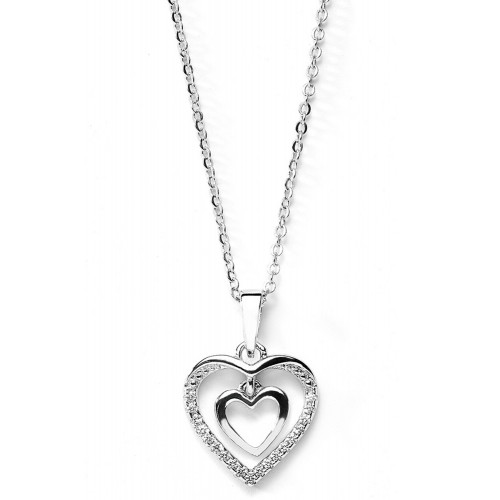 Herzkette Geborgenheit mit Zirkonia - 925 Sterlingsilber