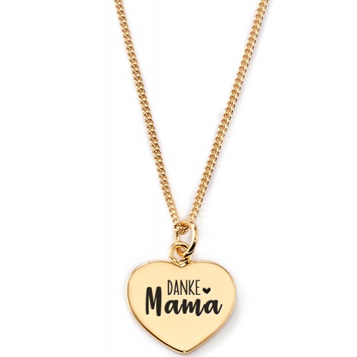 Gravierbare Herzkette "Danke Mama"