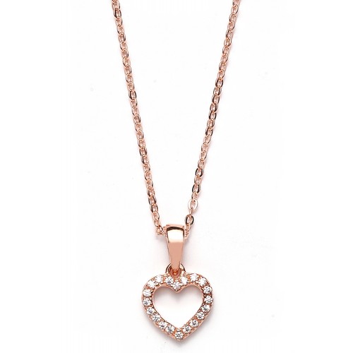 Herzkette Zirkonia - 925 Sterlingsilber