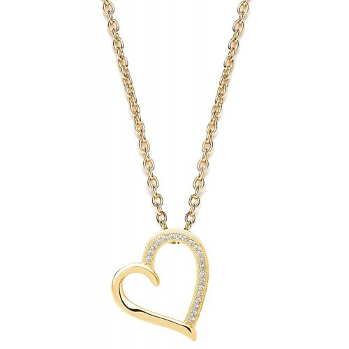 Kette Sterling Silber mit Zirkonia-Herzanhänger