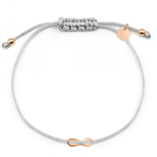 Muttertagsgeschenk - Infinity-Stoffarmband "Glorious Infinity" | gravierbar - 925 Sterlingsilber