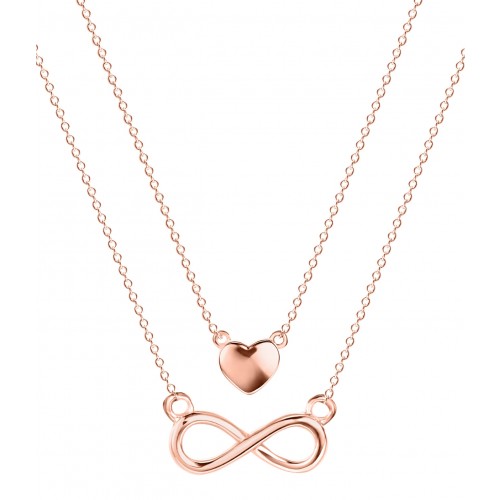 Muttertagsgeschenk - Halskette "Double Chain Infinity-Love" - 925 Sterlingsilber