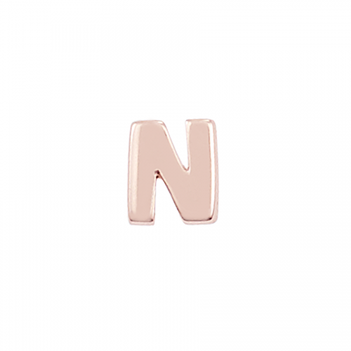 Ohrstecker "N" | einzeln - 925 Sterlingsilber