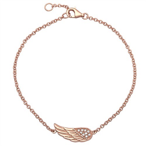 Engelsflügel-Armband 925er Silber rosévergoldet 