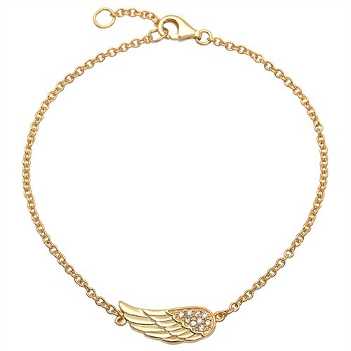 Engelsflügel-Armband 925er Silber gelbvergoldet 