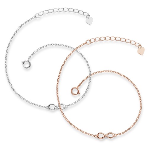 Muttertagsgeschenk-Set - Infinity-Armbänder 925 Sterlingsilber