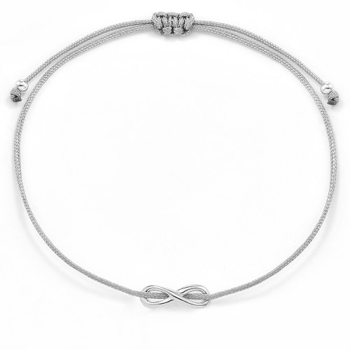 Infinity-Stoffarmband mit Unendlichkeitssymbol - 925 Sterlingsilber