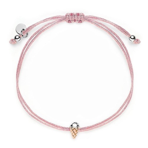 Stoffarmband Eis Kugel - 925 Sterlingsilber