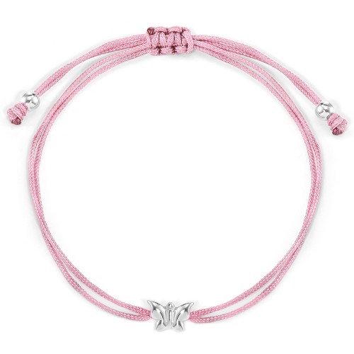 Stoffarmband Schmetterling - 925 Sterlingsilber