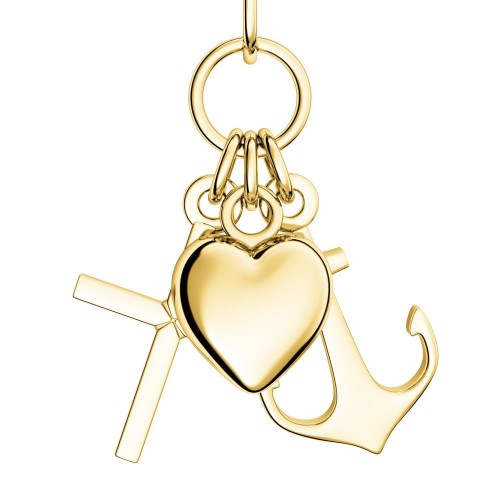 AMOONIC Kette "Glaube-Liebe-Hoffnung" Herz-Kreuz-Anker-Anhänger 