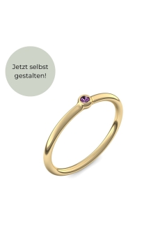 AMOONIC Verlobungsring "Slick one" moderner Solitärring - Material & Edelstein frei wählbar