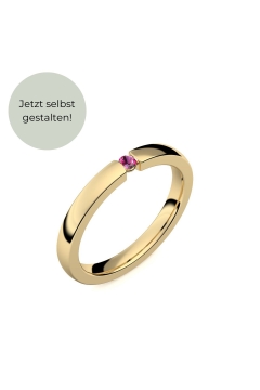 AMOONIC Verlobungsring "Soul" moderner Spannring - Material & Edelstein frei wählbar 