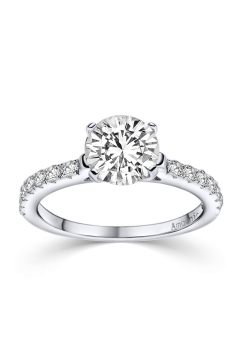 AMOONIC Verlobungsring "Starlet" extravaganter Solitärring mit 15 Zirkonia Steinen