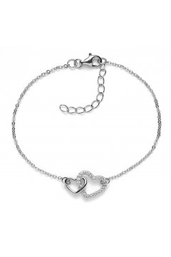 Herz-Armband Double Feeling mit Zirkonia - 925 Sterlingsilber