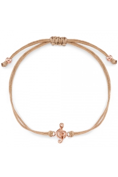 Stoffarmband Notenschlüssel - 925 Sterlingsilber
