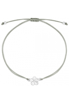 Stoffarmband Blume - 925 Sterlingsilber