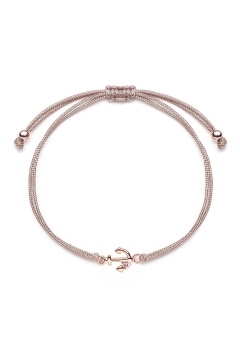 Stoffarmband Anker - 925 Sterlingsilber