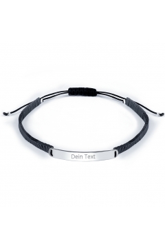 Gravurarmband für Männer mit Hämatit - 925 Sterlingsilber