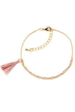 Armband mit Puschel Misty Rose