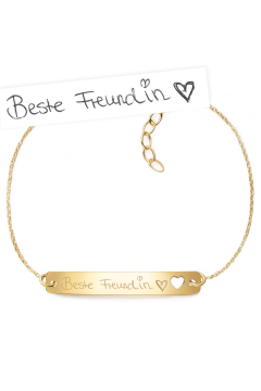 Gravurarmband mit Herz "Deine Handschrift" - 925 Sterlingsilber