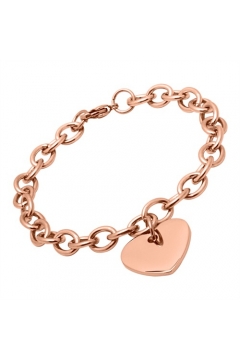 Rosévergoldetes Armband aus Edelstahl mit Herz gravierbar