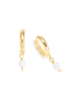 Creolen mit Perle Pearly  - 925 Sterlingsilber