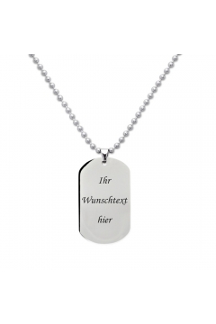 Gravierbare Dog-Tag Kugelkette - Edelstahl