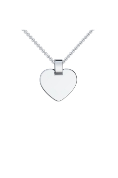 AMOONIC Herzkette "Lovely" Silber 925 Kette mit Herz-Gravurplatte - Anhänger mit Gravur - Muttertag, Valentinstag, Geburtstag & Oktoberfest