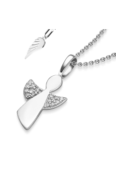 AMOONIC Engel Kette "Angel Love" Schutzengel - Talisman - Kinder-Schmuck (individuell anpassbare Halskettenlänge)
