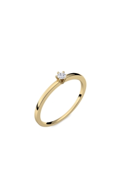 AMOONIC Echtgoldring "Assurance" Verlobungsring aus Echtgold 585 mit Brillant