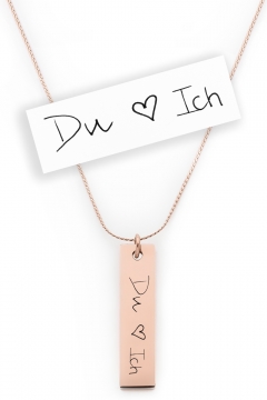 Gravurkette Memory "Eigene Handschrift" mit rechteckigem Anhänger