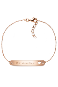 Armband mit Gravurplatte "Herz" - individuell gravierbar - 925 Sterlingsilber
